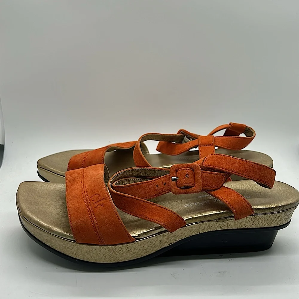 Stephane Ke’lian Burnt Orange Suede Wedge Platform Sandals Shoes **Sz 5.5**🌺🌺 - Picture 5 of 9